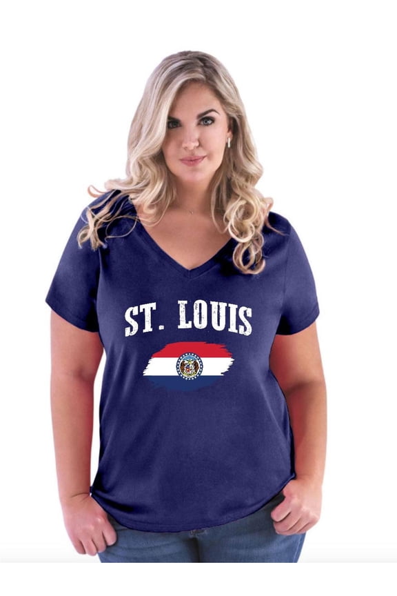 NIB - Women's Plus Size V-neck T-Shirt, up to Size 28 - St. Louis