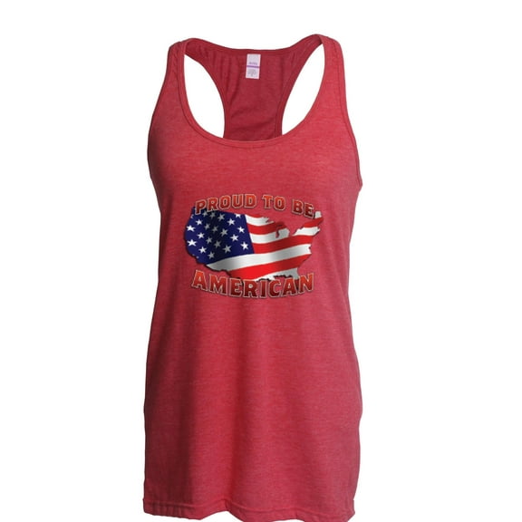 NIB - Women's Racerback Tank Top - American Proud To Be US Flag