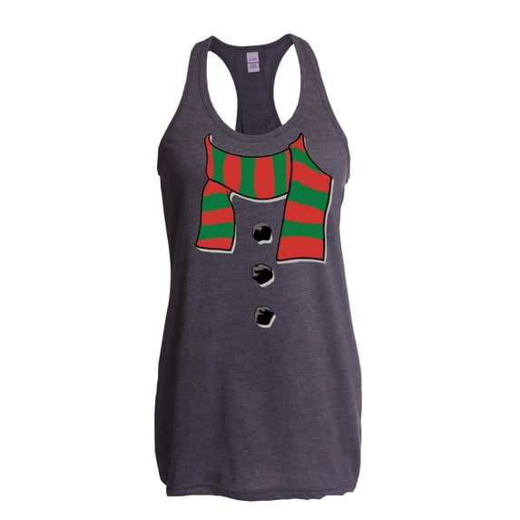 NIB - Women's Racerback Tank Top - Christmas Snowman Scarf