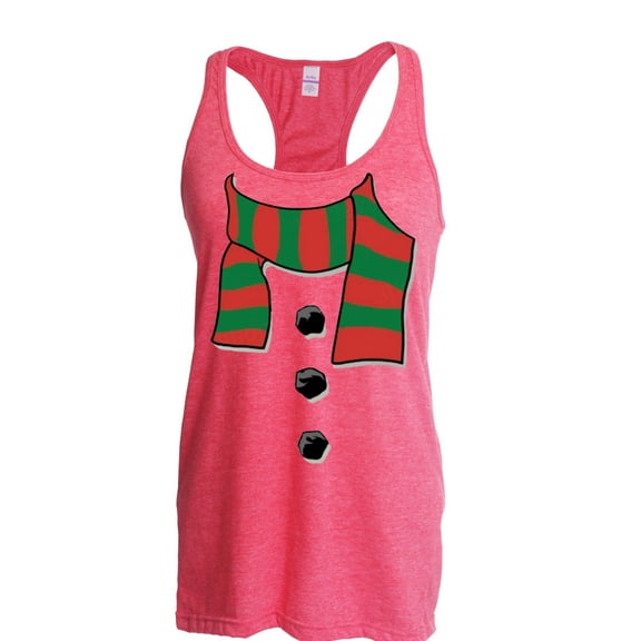 NIB - Women's Racerback Tank Top - Christmas Snowman Scarf