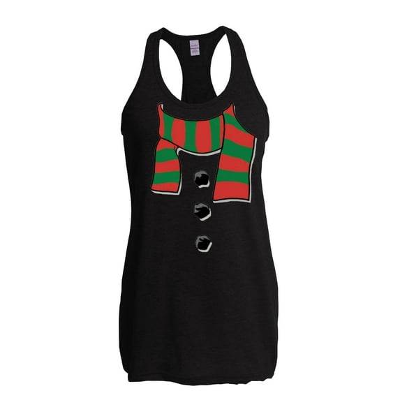 NIB - Women's Racerback Tank Top - Christmas Snowman Scarf