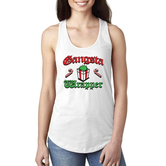 NIB - Women's Racerback Tank Top - Christmas Wrapper