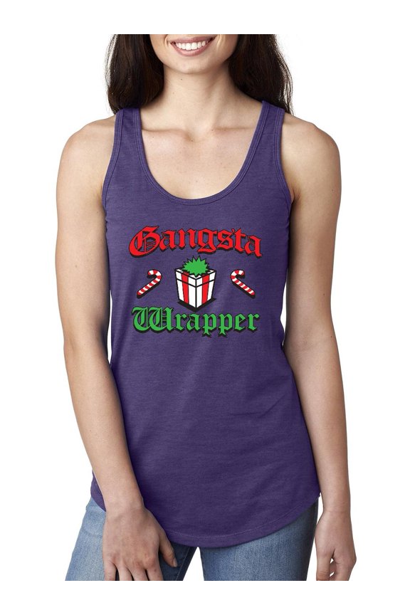 NIB - Women's Racerback Tank Top - Christmas Wrapper