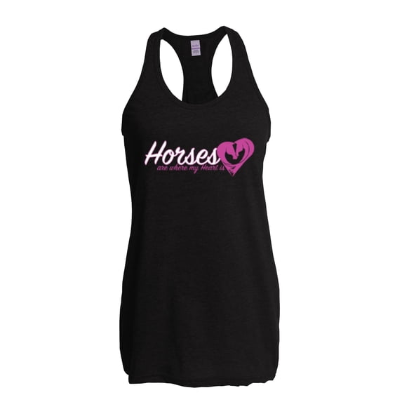 NIB - Women's Racerback Tank Top - Horses Where My Heart Is