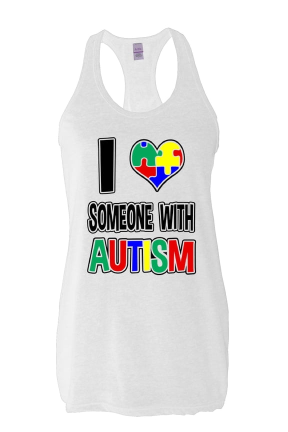 - Women's Racerback Tank Top - I Love Someone With Autism