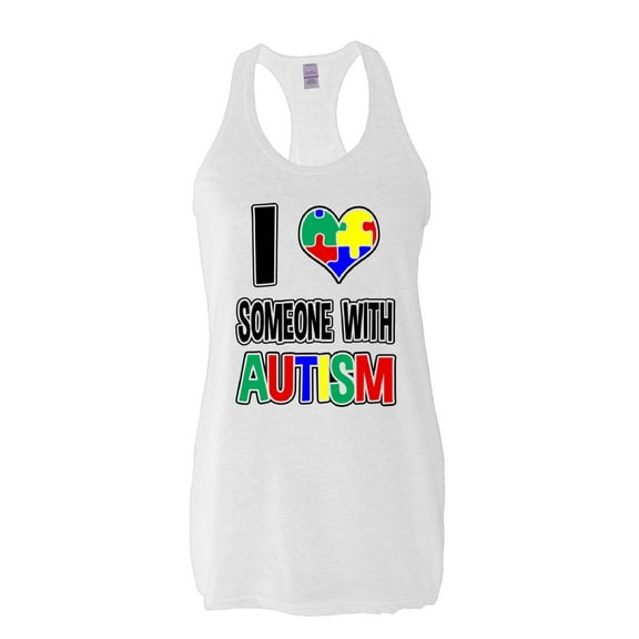 NIB - Women's Racerback Tank Top - I Love Someone With Autism