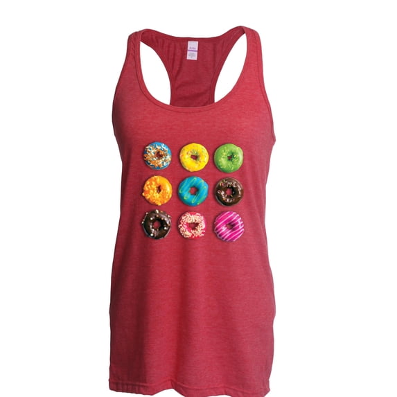 NIB - Women's Racerback Tank Top - Love Food Donuts Doughnuts