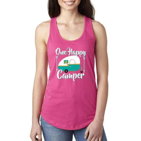 NIB - Women's Racerback Tank Top - ONE HAPPY CAMPER