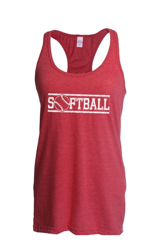 - Women's Racerback Tank Top - Softball with Ball
