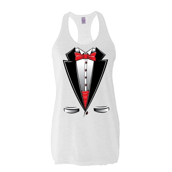 NIB - Women's Racerback Tank Top - Tuxedo Prom Costume