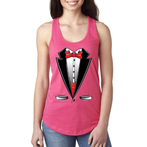 NIB - Women's Racerback Tank Top - Tuxedo Prom Costume
