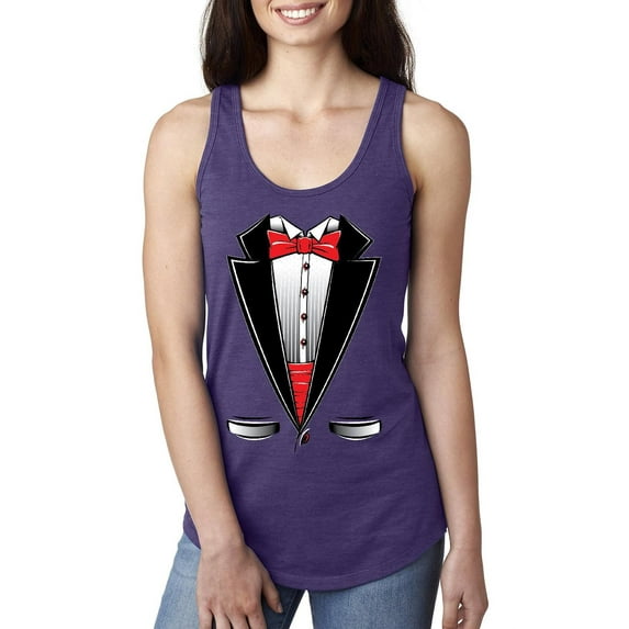 NIB - Women's Racerback Tank Top - Tuxedo Prom Costume