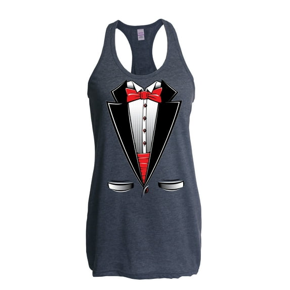 NIB - Women's Racerback Tank Top - Tuxedo Prom Costume
