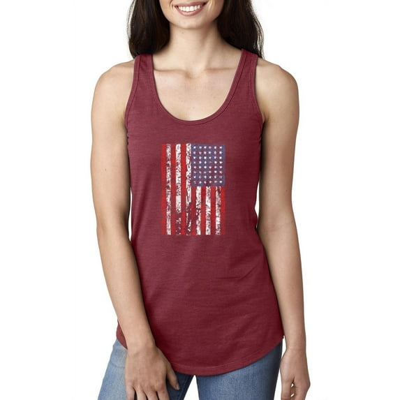 NIB - Women's Racerback Tank Top, up to Women Size 2XL - American Flag 4th of July