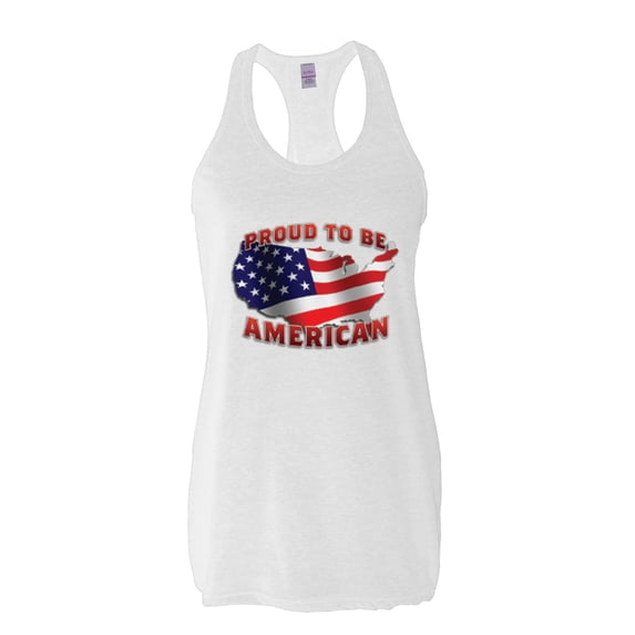NIB - Women's Racerback Tank Top, up to Women Size 2XL - American Proud To Be US Flag