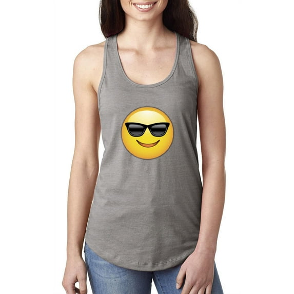 NIB - Women's Racerback Tank Top - Emoji with Sunglasses