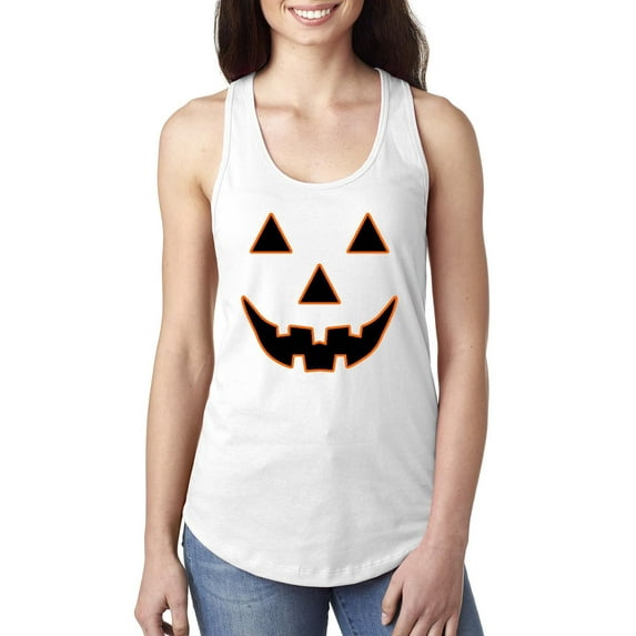 NIB - Women's Racerback Tank Top - Halloween Costume Pumpkin Face
