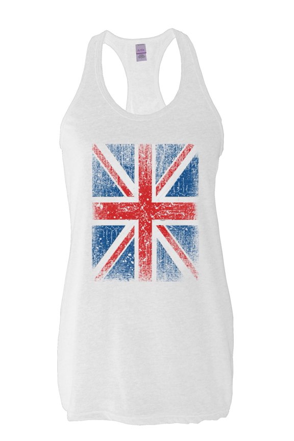 - Women's Racerback Tank Top, up to Women Size 2XL - Union Jack British Flag