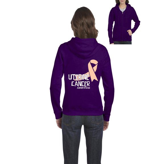 NIB - Women's Sweatshirt Full-Zip Pullover - Uterine Cancer
