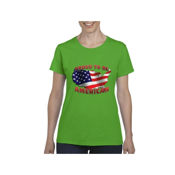 NIB - Women's T-Shirt Short Sleeve - American Proud To Be US Flag
