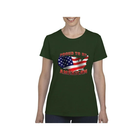 NIB - Women's T-Shirt Short Sleeve - American Proud To Be US Flag