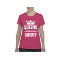 thumbnail image 1 of NIB - Women's T-Shirt Short Sleeve - Birthday Gift Queens Are Born in August, 1 of 5