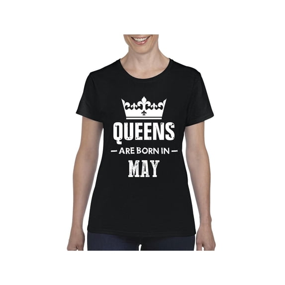 NIB - Women's T-Shirt Short Sleeve - Birthday Gift Queens Are Born in May