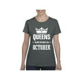 thumbnail image 1 of NIB - Women's T-Shirt Short Sleeve - Birthday Gift Queens Are Born in October, 1 of 5