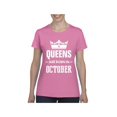 thumbnail image 1 of NIB - Women's T-Shirt Short Sleeve - Birthday Gift Queens Are Born in October, 1 of 5