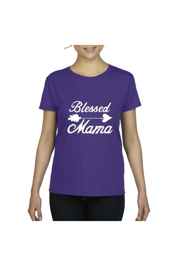 - Women's T-Shirt Short Sleeve - Blessed Mama
