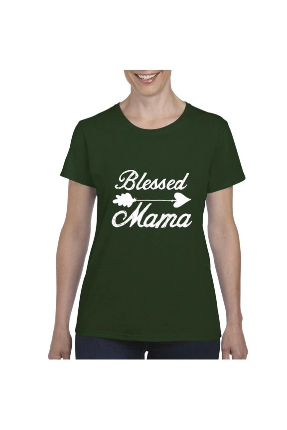 - Women's T-Shirt Short Sleeve - Blessed Mama