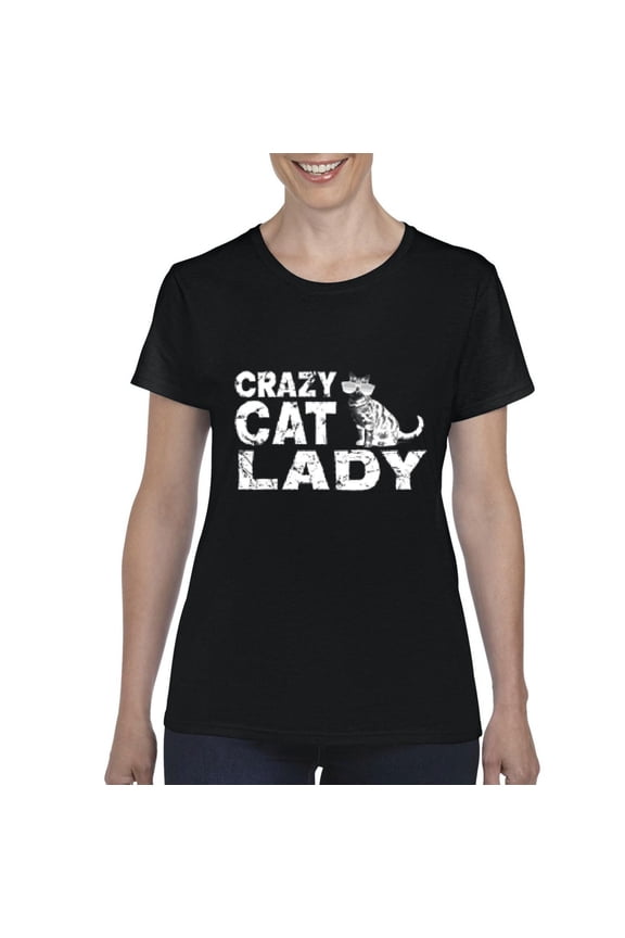 - Women's T-Shirt Short Sleeve - Crazy Cat Lady