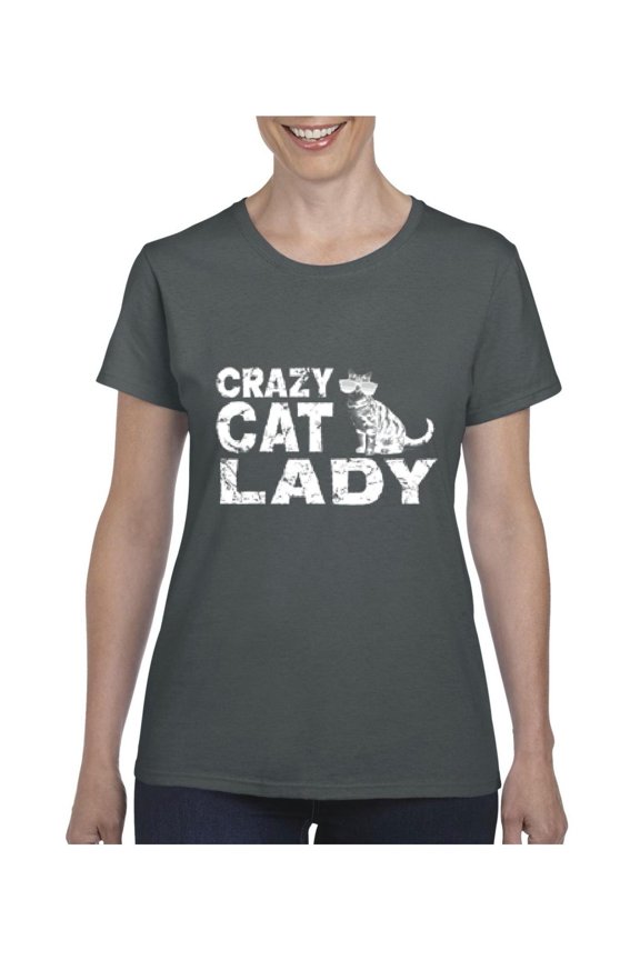 - Women's T-Shirt Short Sleeve - Crazy Cat Lady