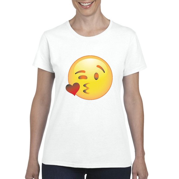 NIB - Women's T-Shirt Short Sleeve - Emoji Winky Face