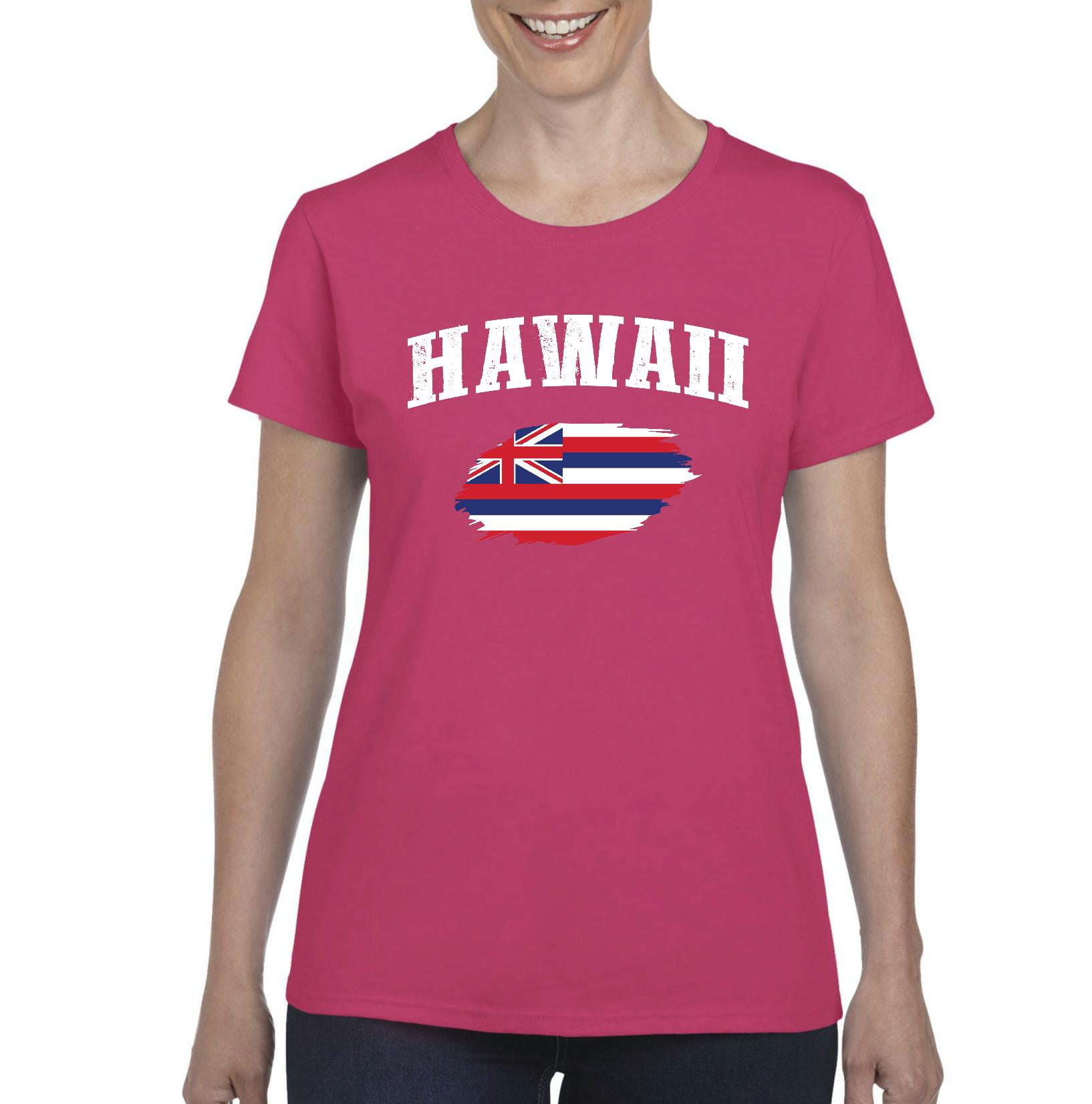 NIB Women's T-Shirt Short Sleeve Hawaii Flag - Main Image
