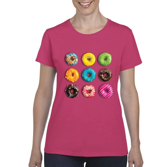 NIB - Women's T-Shirt Short Sleeve - Love Food Donuts Doughnuts