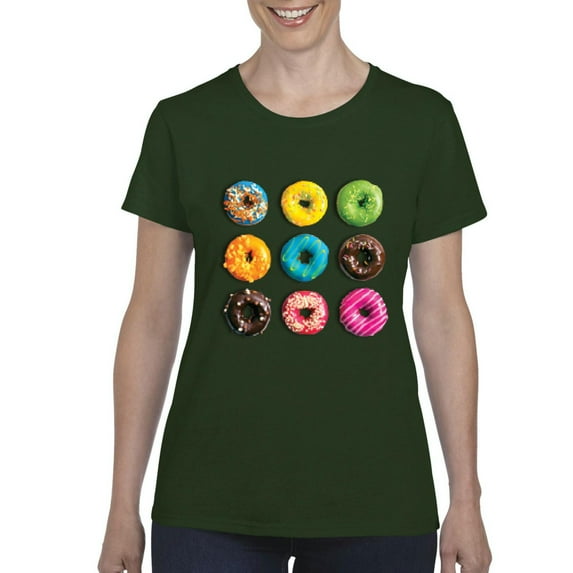NIB - Women's T-Shirt Short Sleeve - Love Food Donuts Doughnuts
