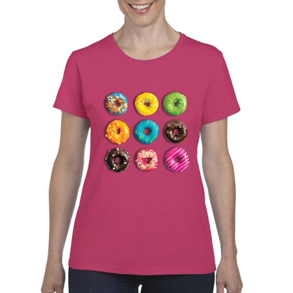 NIB - Women's T-Shirt Short Sleeve - Love Food Donuts Doughnuts