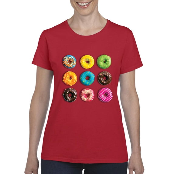 NIB - Women's T-Shirt Short Sleeve - Love Food Donuts Doughnuts