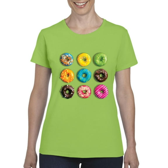 NIB - Women's T-Shirt Short Sleeve - Love Food Donuts Doughnuts