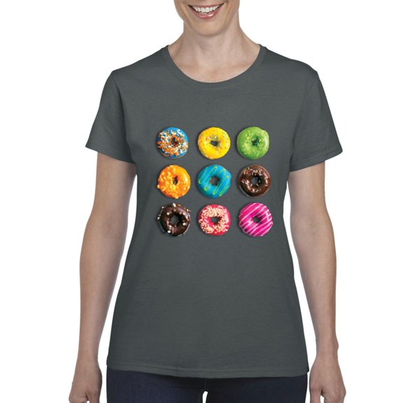 NIB - Women's T-Shirt Short Sleeve - Love Food Donuts Doughnuts