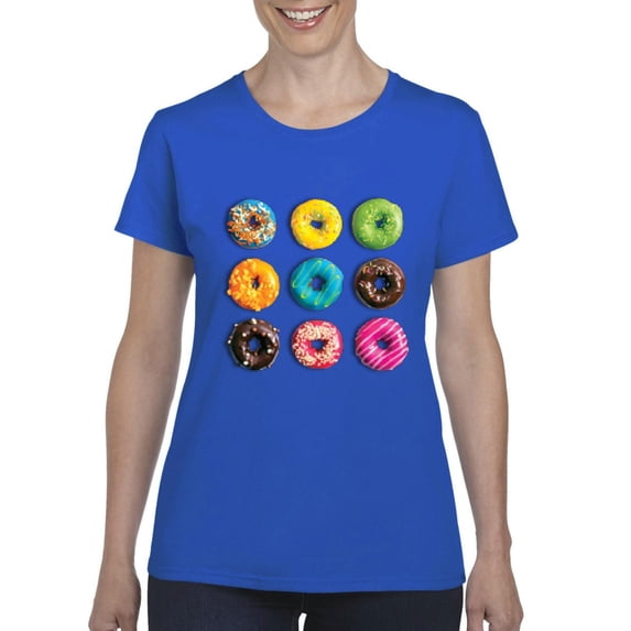 NIB - Women's T-Shirt Short Sleeve - Love Food Donuts Doughnuts