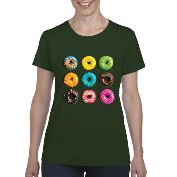 NIB - Women's T-Shirt Short Sleeve - Love Food Donuts Doughnuts