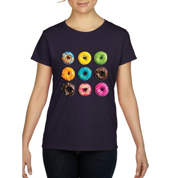 NIB - Women's T-Shirt Short Sleeve - Love Food Donuts Doughnuts