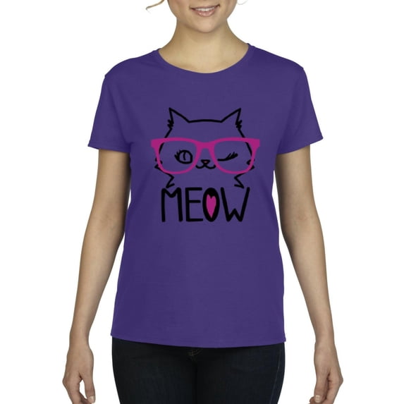 NIB - Women's T-Shirt Short Sleeve - Meow Cute Cat Kitty