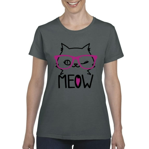 NIB - Women's T-Shirt Short Sleeve - Meow Cute Cat Kitty
