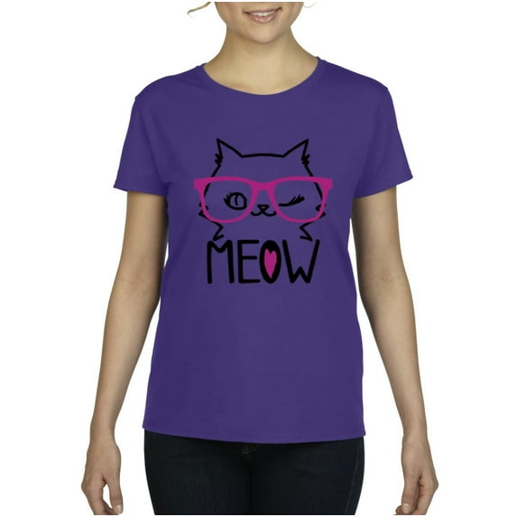 NIB - Women's T-Shirt Short Sleeve - Meow Cute Cat Kitty