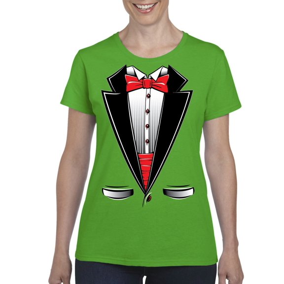 NIB - Women's T-Shirt Short Sleeve - Tuxedo Prom Costume