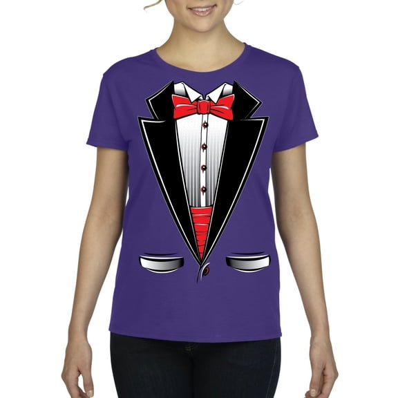 NIB - Women's T-Shirt Short Sleeve - Tuxedo Prom Costume