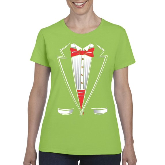 NIB - Women's T-Shirt Short Sleeve - Tuxedo Prom Costume